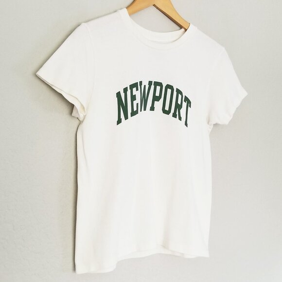 Brandy Melville John Galt Cream New Port Short Sleeve T Shirt Tee 100% Cotton OS - Picture 2 of 10